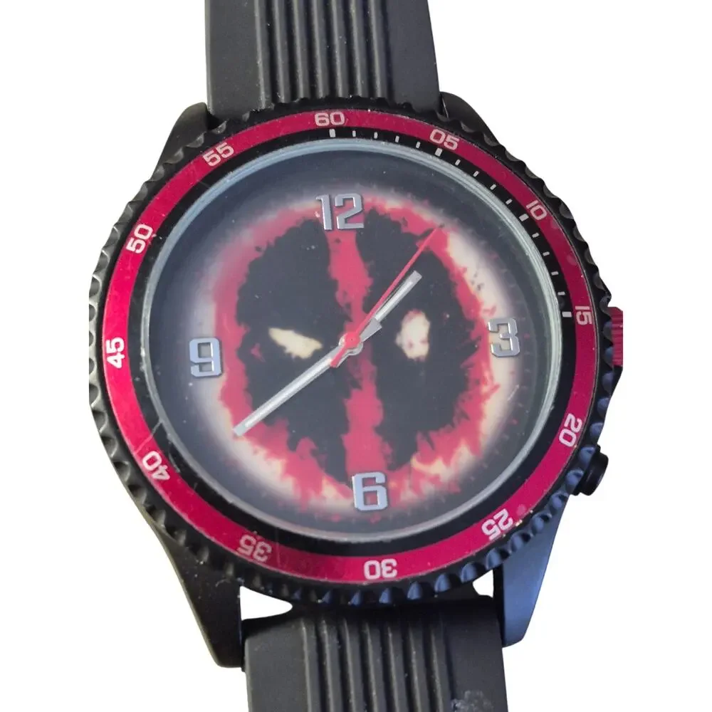 Official Marvel‎ Deadpool Watch New Battery Sharp 46 MM Unisex Fan Favorite